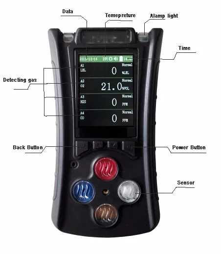 portable 4 in 1 multi gas detector