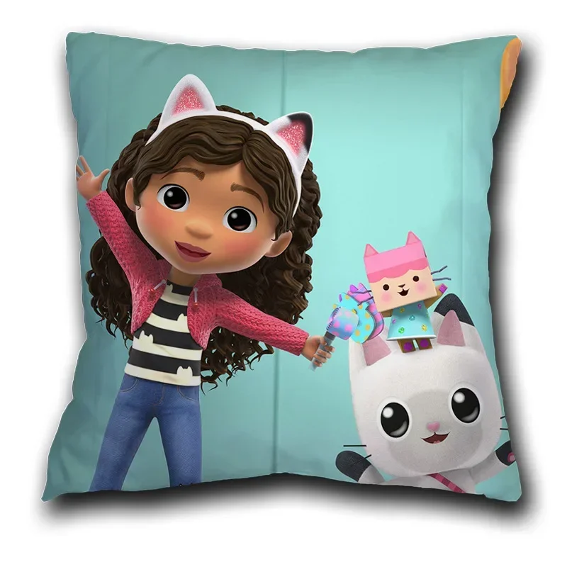 Kids Gabbys Dollhouse Gabby Cats Pillow Case Cushion Cover 45x45cm Pillow Cover Decorative Pillows Pillowcase no