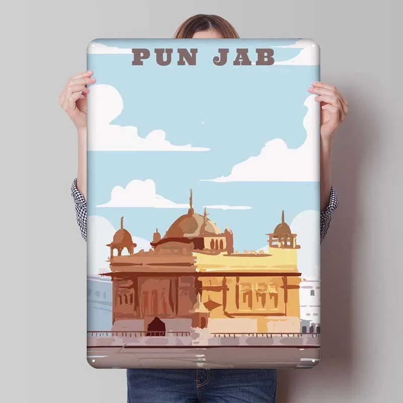 Индийский металлический знак «Ламбер», постер для путешествий, украшение для дома, роскошный винтажный жестяной знак для настенного искусства, декор для ванной комнаты в стиле ретро