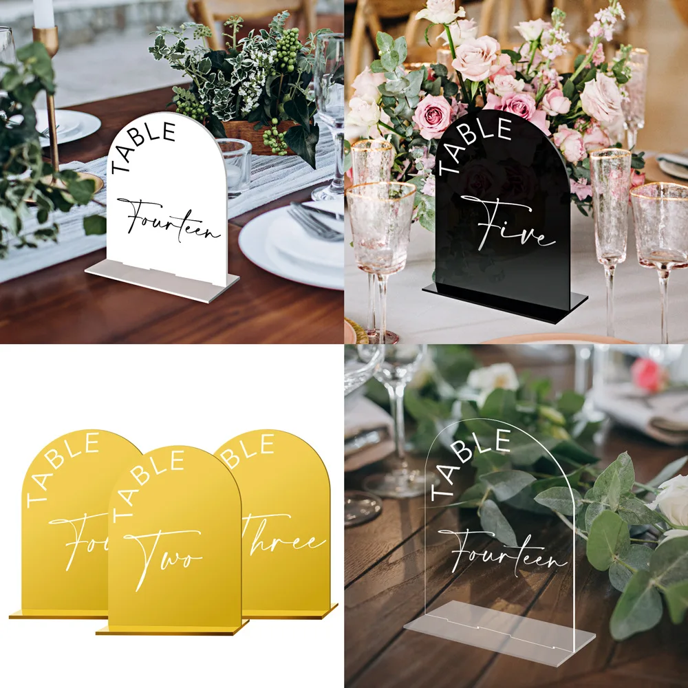 Arche Shaped Digital Label Board, Acrylic Table Board, Wedding Table Number Dining Diy Seat Board