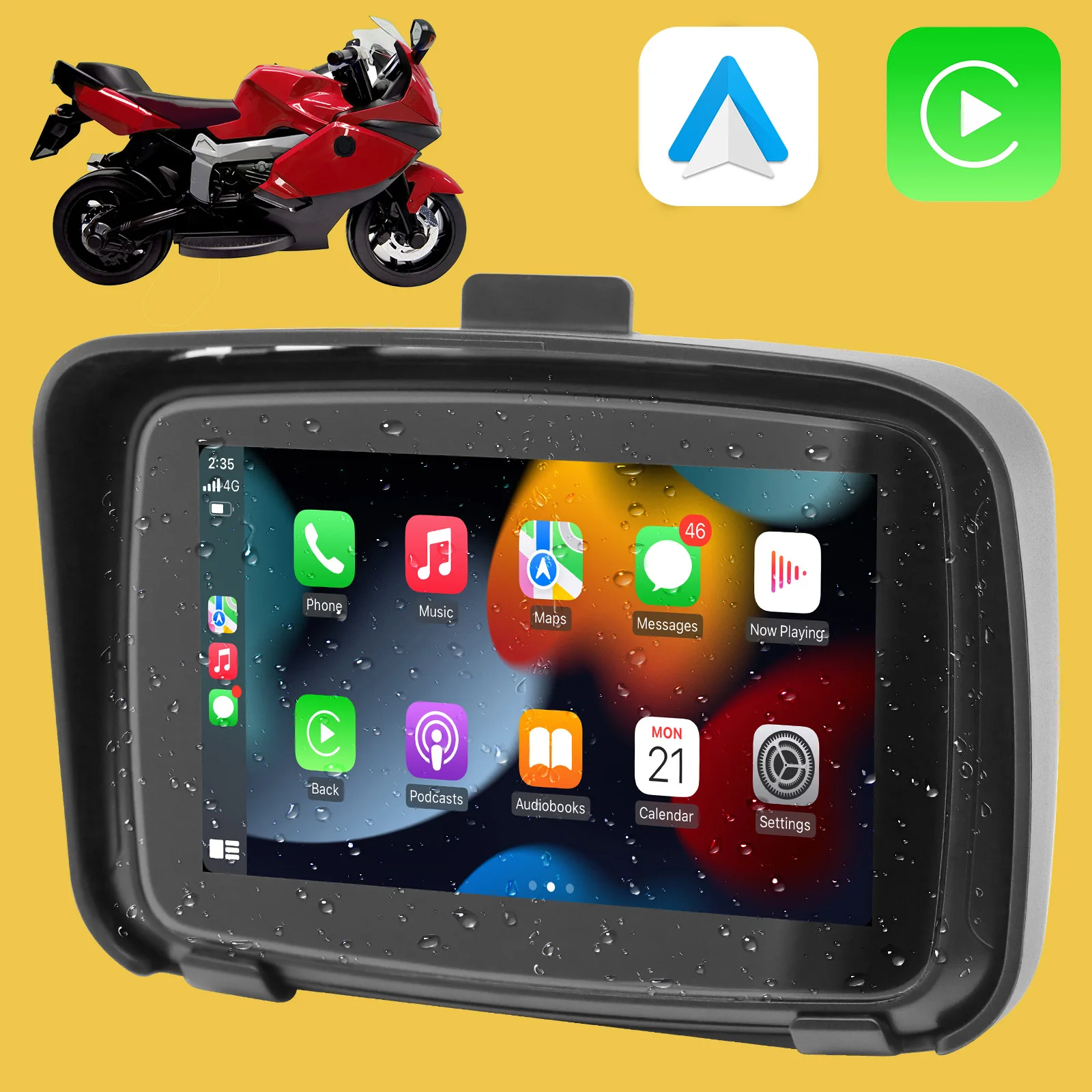 carplay android motorcycle gps navigator support for satellite