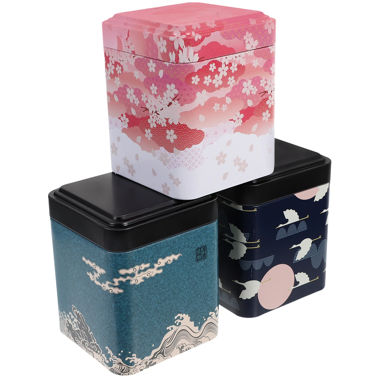 

3 Pcs Storage Container Mini Jar Holder Tinplate Multipurpose Practical