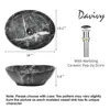 Marbling Ceramic Vessel Sink Set with Pop Up Drain Bathroom Sink Above Counter 3