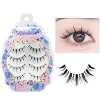 Mikiwi Manga Lashes, japanese Clear Band Multipack False Eyelashes Natural Look, Anime Strip Lashes, Wispy Lashes 1