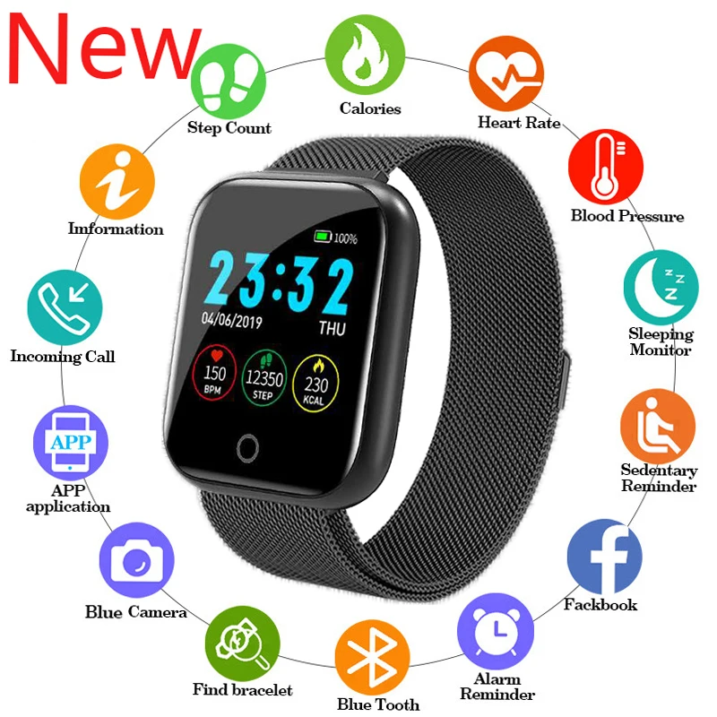 I5 smartwatch masculino feminino moda esporte bluetooth relógio digital