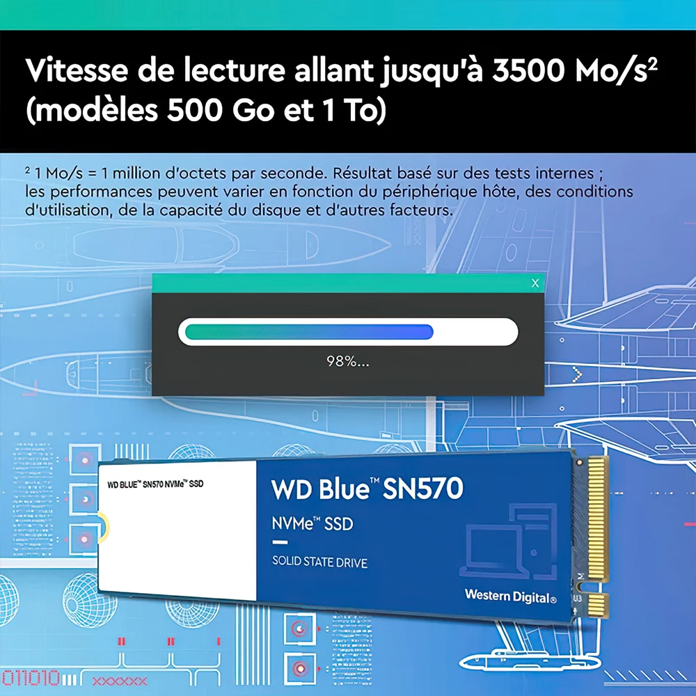 Western Digital SSD WD Blue SN580 1To Nvme PCIe 4.0 