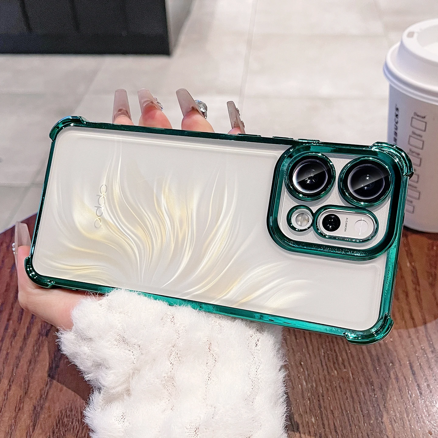 Luxury Plating Transparent Silicone Shockproof Case with Lens Protection