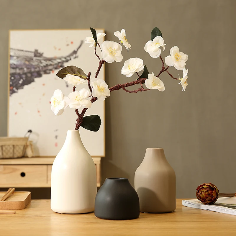 

Japanese Ceramic Vase Classic Black/white Arts And Crafts Home Decor Contracted Porcelain Flower Vase Set Creative Wedding Decor