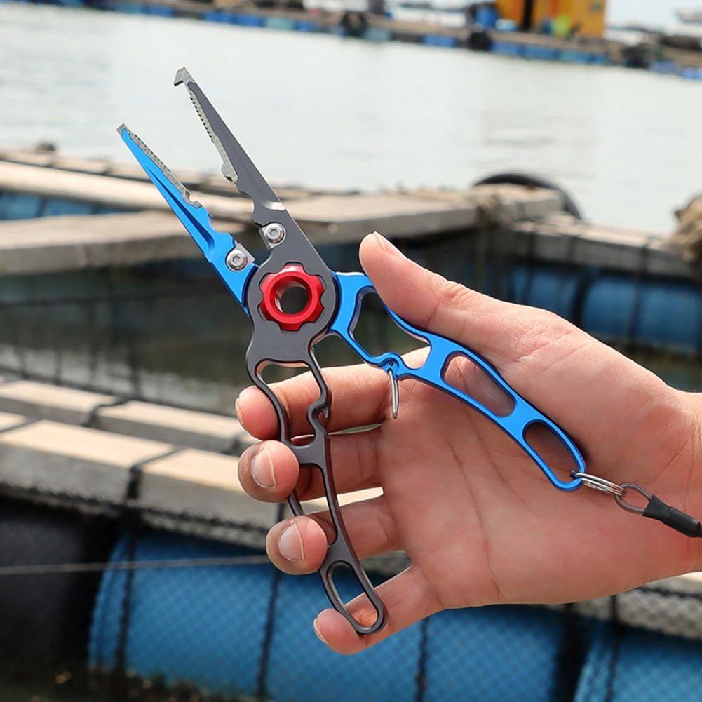 Fishing Tong Gripper Cutter Plier Lip Controller with Carabiner Live Fish  Buckle Clamp Clip Weave Line Lure Scissor Hook Remover
