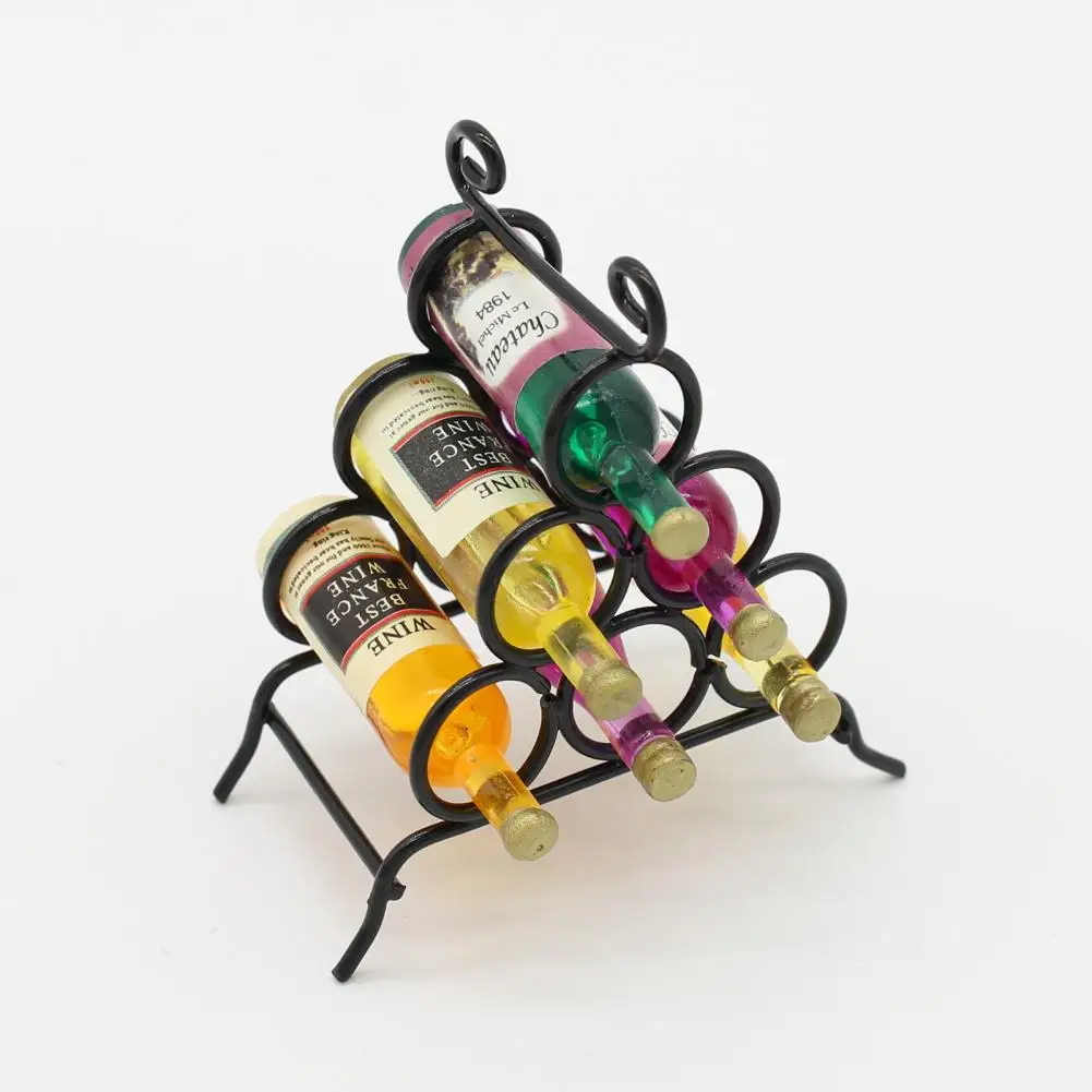

Creative Dollhouse Wine Rack 1/12 Scale Dollhouse Rack High Simulation Mini Rack Wine Props Supplies Model Toy