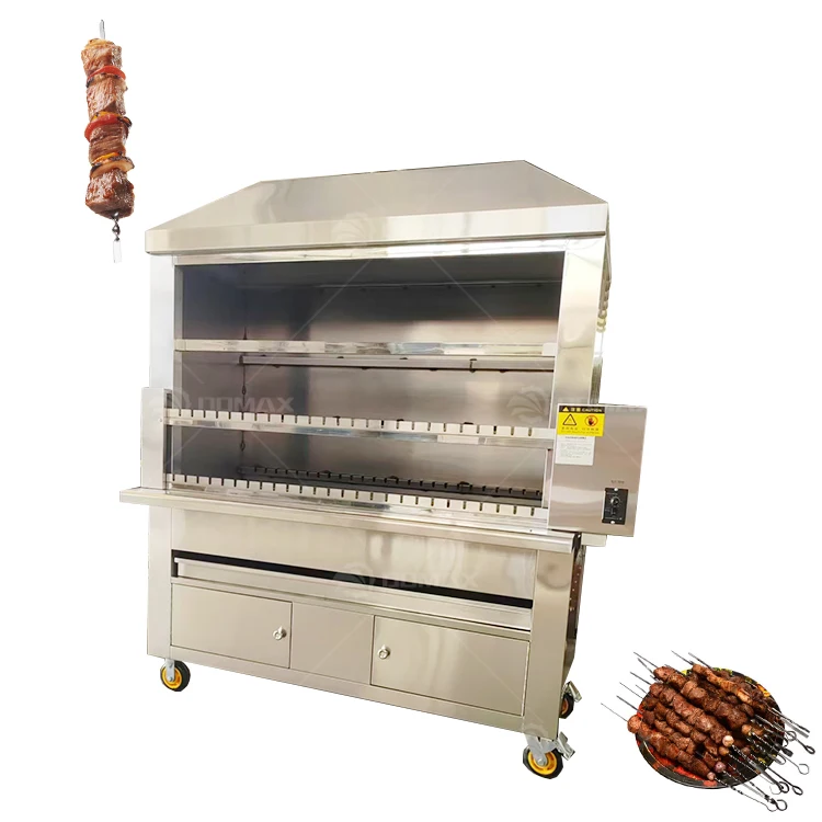 New Type Barbecue Machine Gas Brazil Rotary Barbecue Stove Machine Lamb Kebab Fish Charcoal Grill Machine 4