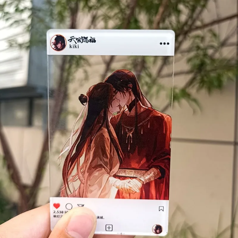 아크릴 투명 카드 천국 공식 축복 레이저 Lomo 카드 Xie Lian Hua Cheng 미니 엽서 사진 카드 팬 선물