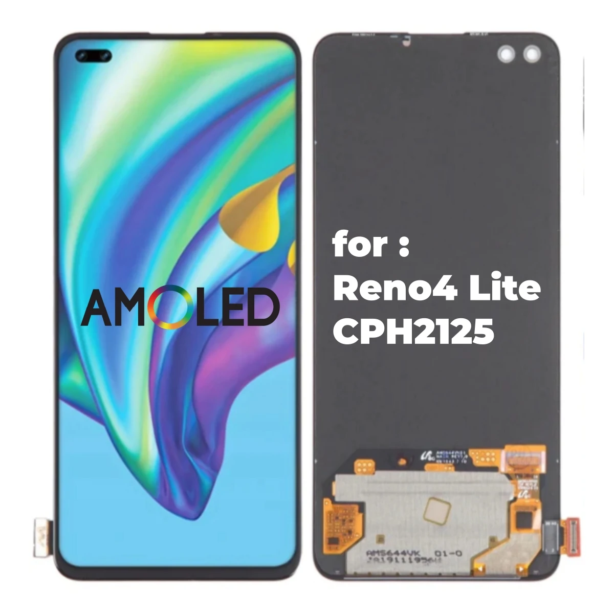

iParts Replacement Original AMOLED LCD Display Touch Screen Digitizer for OPPO Reno4 Lite CPH2125 Reno 4 OEM Phone Parts