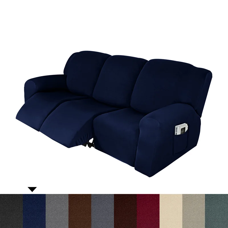 Milk Silk Recliner Sofa Cover Chivas Simple Solid Color High Elasticity