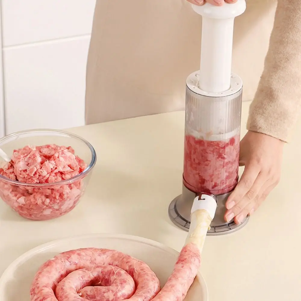Handmade Manual Sausage Meat Stuffer Labor Saving Manual Horizontal Sausage Maker Large Capacity Meat Stuffer Kitchen