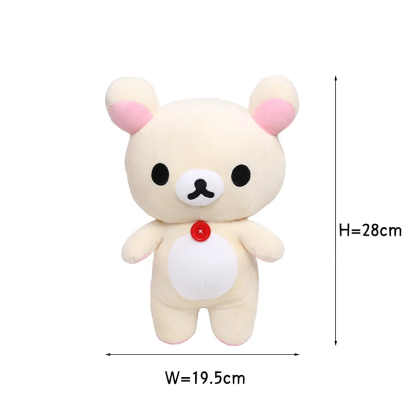 thumbnail image 1 of New Strawberry Rilakkuma Plush Toy Cute Soft Teddy Bear Stuffed Doll Cartoon White Brown Couple Friends Birthday Gift for Kids, 1 of 5