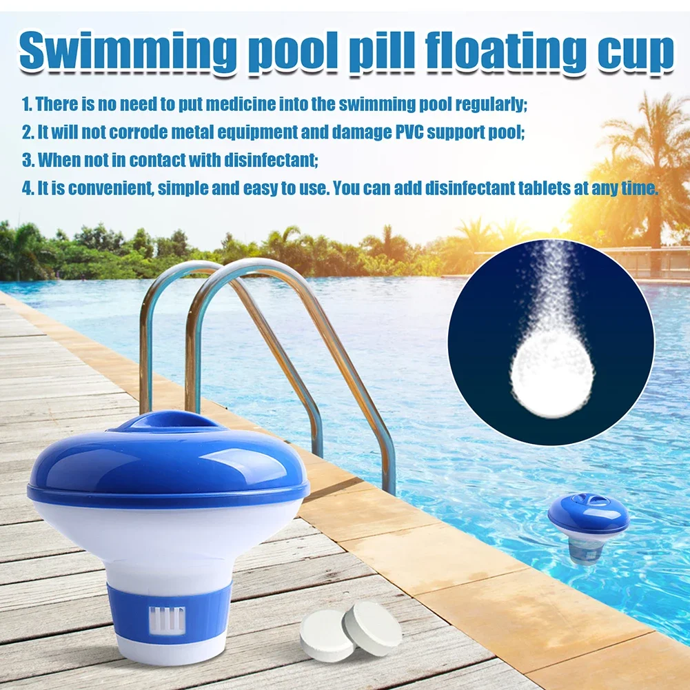 Chlorine dispenser 1-5pcs Floating Swimming Pool Chlorine Tablet Automatic Dispenser Pool Floating Dispenser Outdoor Cleaning Supplies