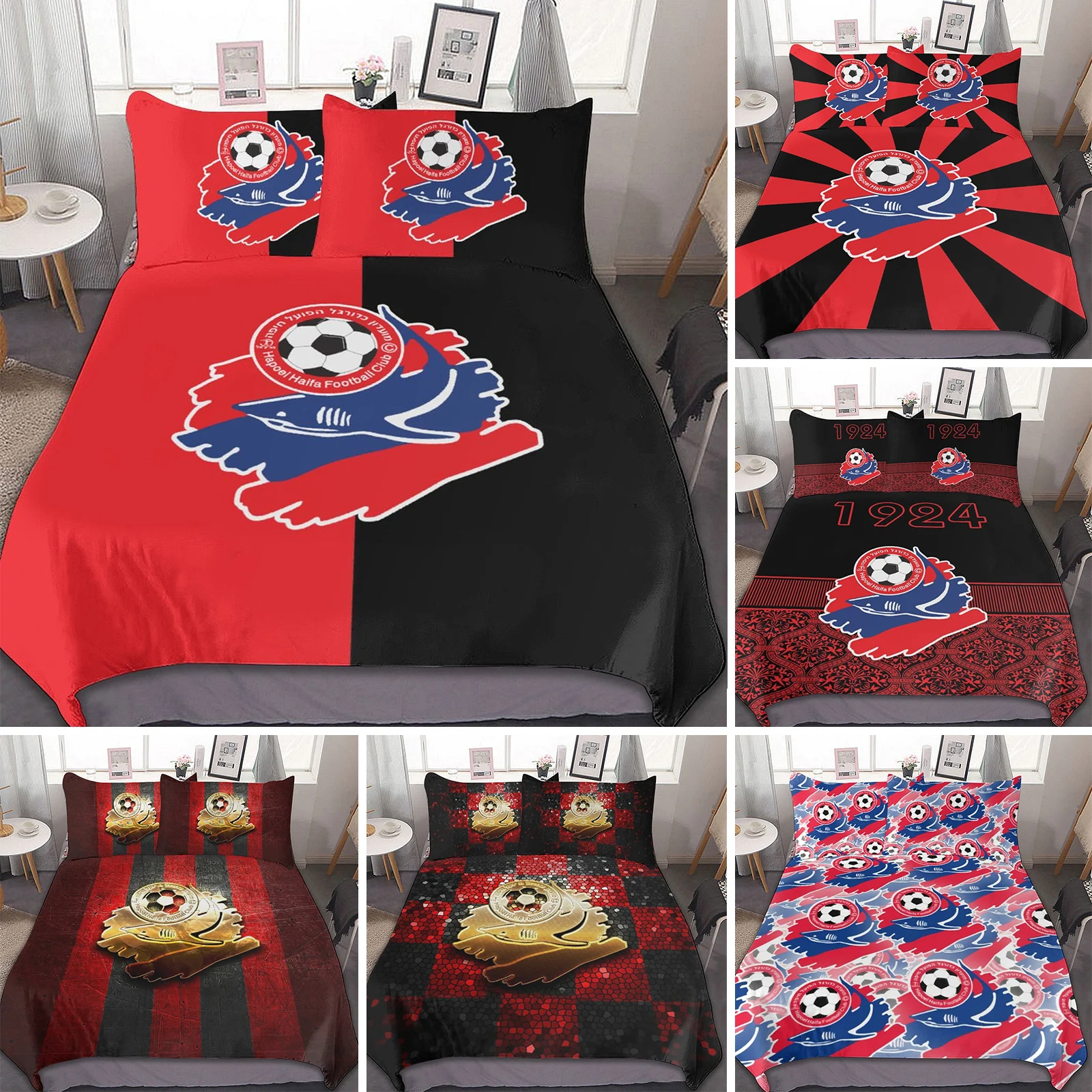 

3D Printed Hapoel Haifa Bedding Set Duvet Cover Bedroom Comforter Covers Single Twin King ​Size Quilt Cover Home Textile 2/3PCS