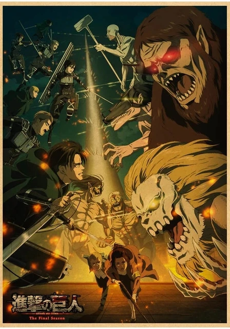 Attack Titan Shingeki Kyojin Pictures  Attack Titan Poster Wall Decor -  Poster Retro - Aliexpress