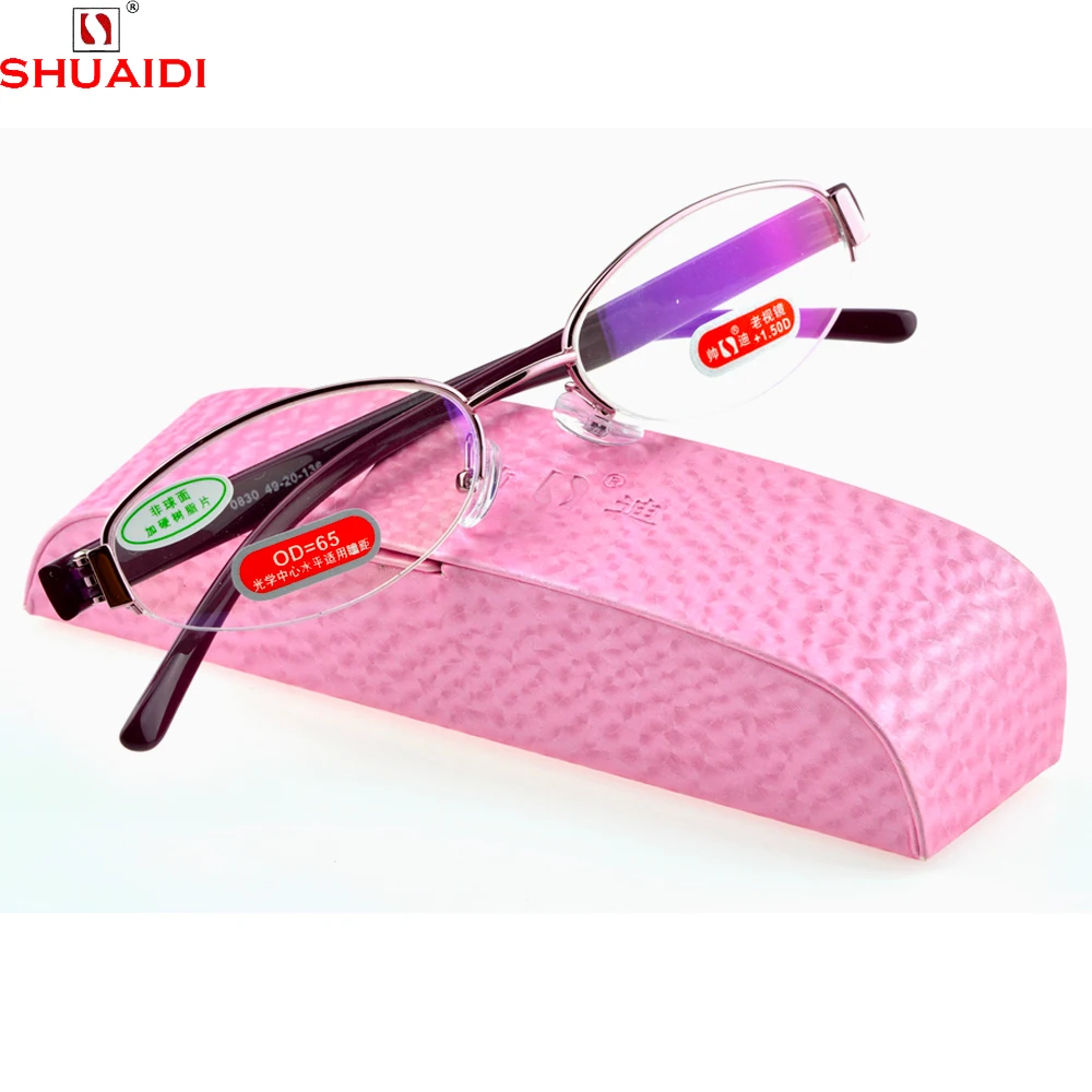 

Real Magnetic Reading Glasses =shuai Di= Semi-rim Fashion Tr90 Super Light Ladies Frame Spectacle Reading Glasses +1 To +6