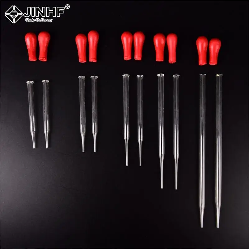 2 Droppers Various specifications Durable Long Glass Experiment Medical Pipette Dropper Transfer Pipette Lab Supplies 9-20cm