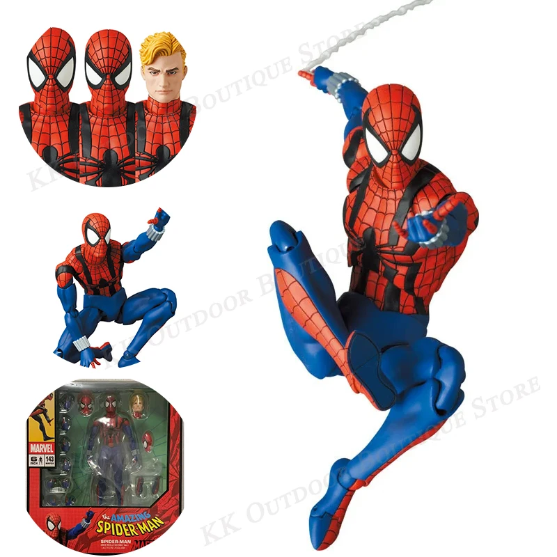 Spider-Man Marvel Ben Reily Action Figure Mafex 143 1/12 Anime Spiderman Figure Modello Collezione Di Bambole Giocattoli Figurine Regalo