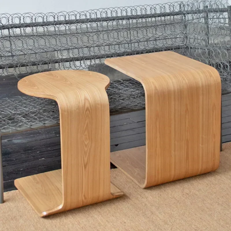 Versatile C-Type Wooden Tea Table Portable Tatami-style Side Stand Nordic Elegance for Living Rooms Multi-functional Furniture