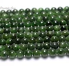 Meihan Wholesale Natural A+ Russian Jade smooth round beads stone for jewelry making design & DIY 5