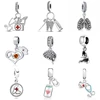 Fine 925 Bracelet Accessories Fit European Silver Plated Charms Dentist Nurse Tooth Stethoscope Diy Bead For Women Men Jewelry 4