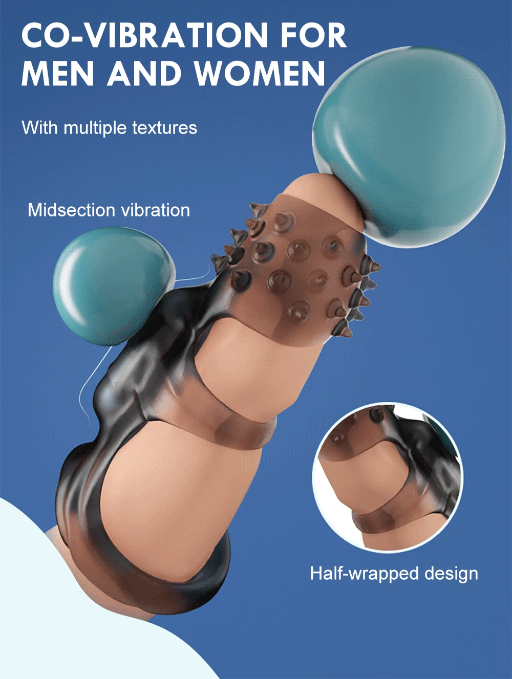 Delay Male Ejaculation Sleeve Vibrating Ring G-spot Stimulator_voghion.com