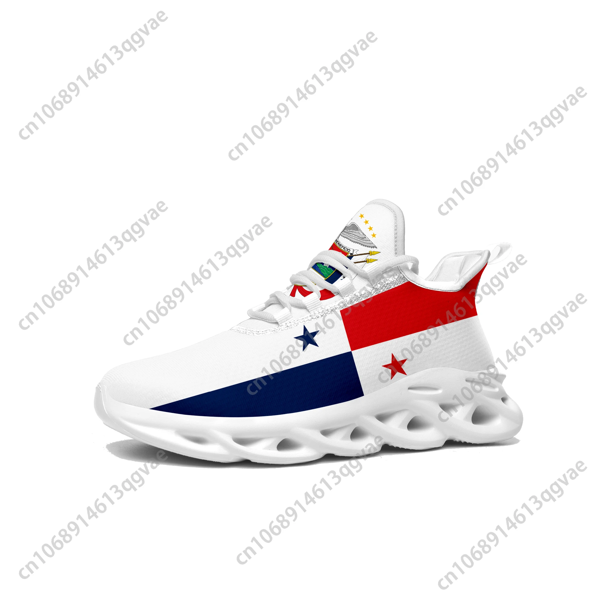 Panamanian Flag Flats Sneakers Mens Womens Aaron Sports Running Sneaker Lace Up Mesh Footwear Panama Tailor-made Shoe White