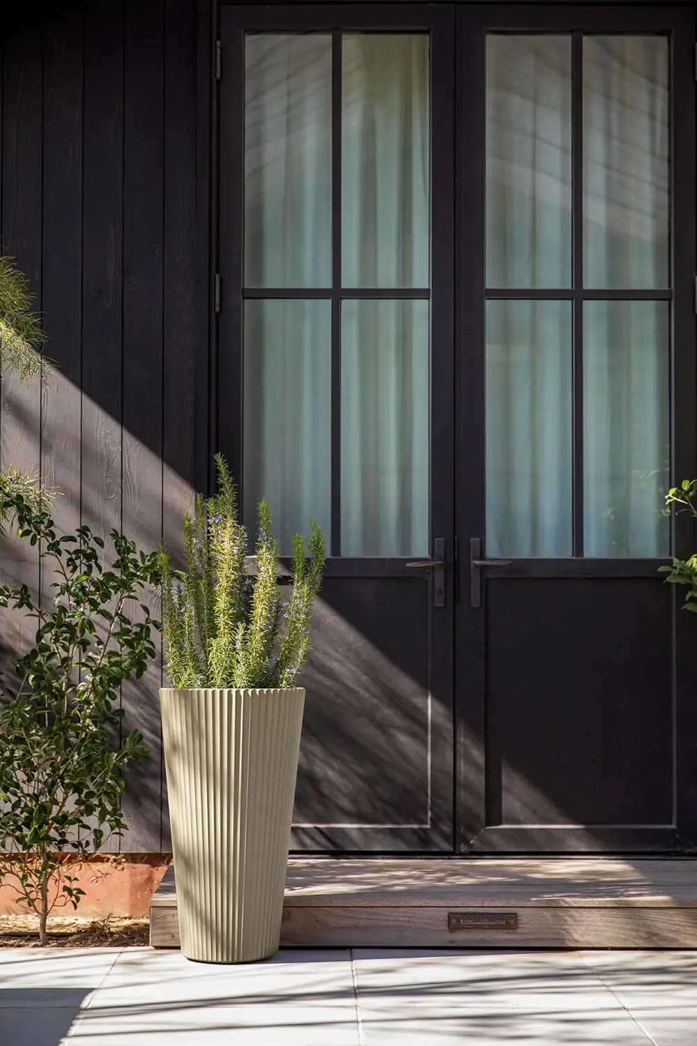 Series Tall Planter for Porch, Patio, Backyard | Durable Plastic-Stone Composite Material | Modern Décor for Tall Plants,Grasses