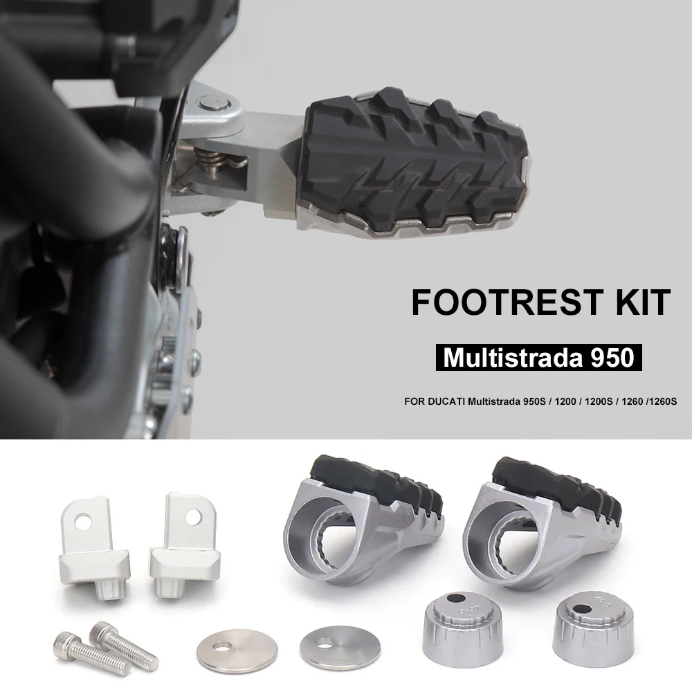 

Motorcycle Accessories Footrest Footpegs Foot Pedal For Ducati MULTISTRADA 950 S 2018-2024 Multistrada 1200 S Multistrada 1260 S