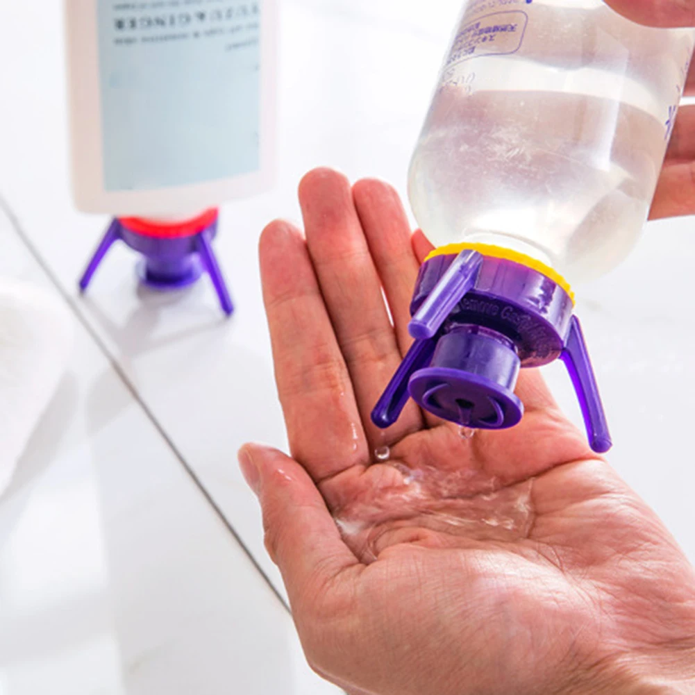6Pcs Bottle Emptying Flip Kit Bottles Flip Caps 3 Sizes Liquid Bottle Emptying Kit Upside Down Dispenser Cap for Bathroom