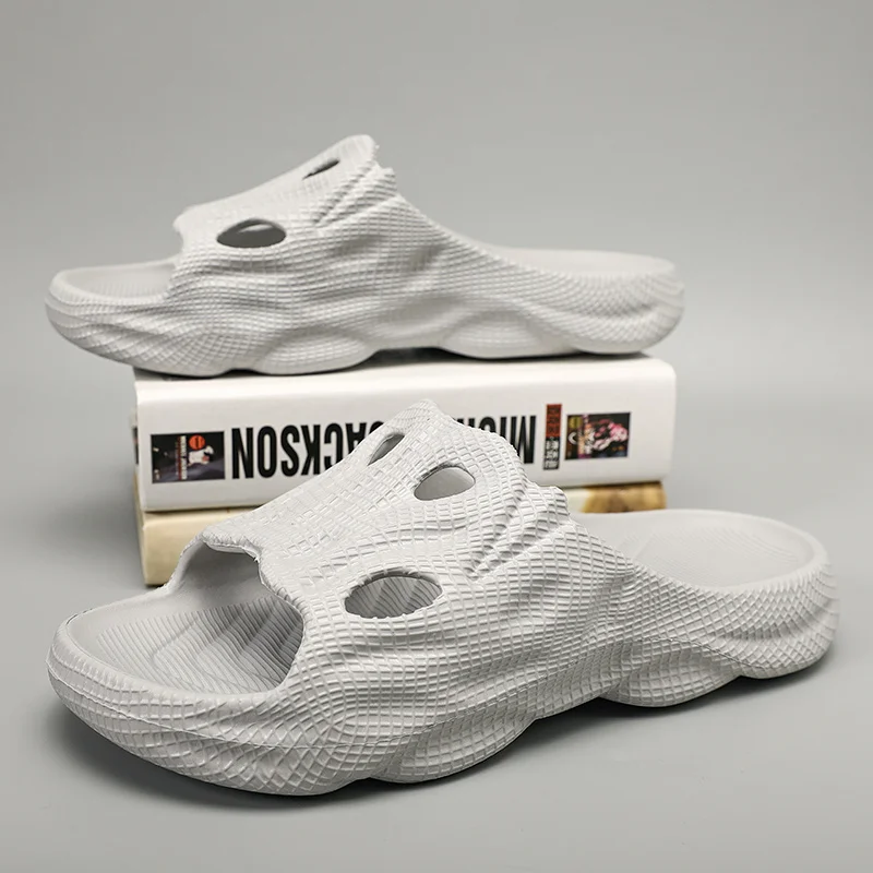 Vīriešu čības ar neslīdošām zolēm, mīkstas putuplasta čības, slīdošas, ērtas ārējai valkāšanai_voghion.com