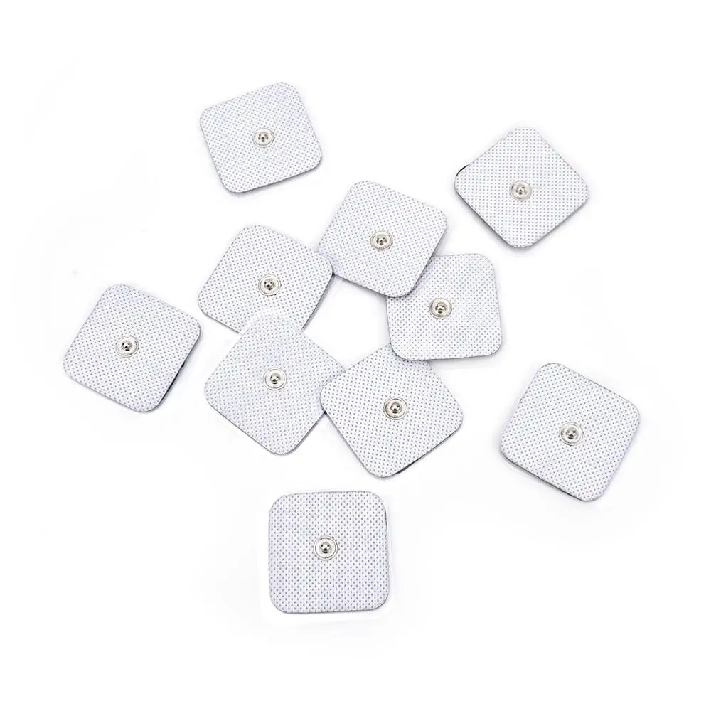 10/20Pcs 4*4cm Self Adhesive Replacement Electrode Pads For Acupuncture Tens Machine EMS Pulse Slimming Massager Therapy Snap On