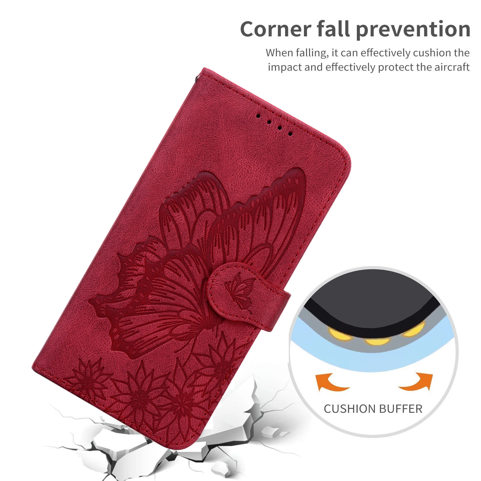 Butterfly Leather Phone Case For OPPO A16 A53 A52 A72 A5 A9 A92 A73 2020 A33 A53 A54 A74 A94 A55 A93 5G Wallet Bags Flip Cover