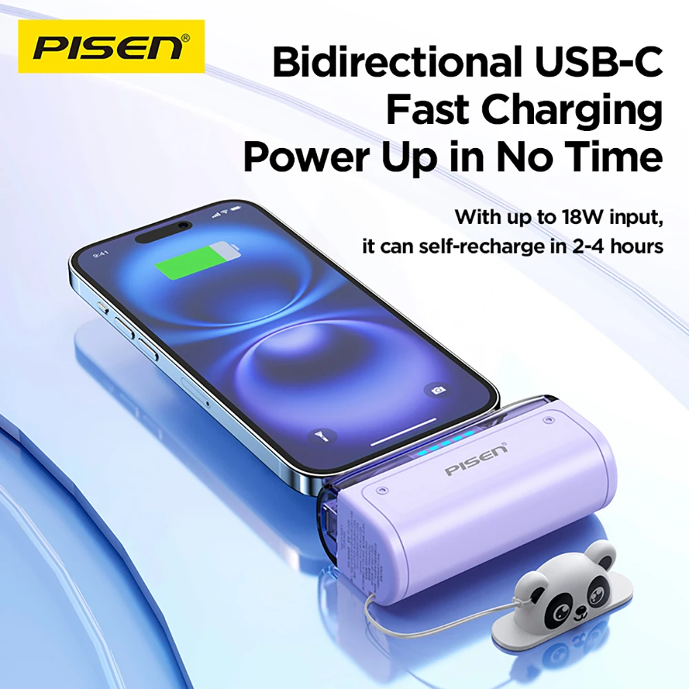 PISEN Power Bank 22.5W Portable for iPhone Samsung