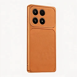 Shockproof Camera Protection Hybrid Case - Hard PC Cover with Soft Shell for Xiaomi 14 Pro (Orange)