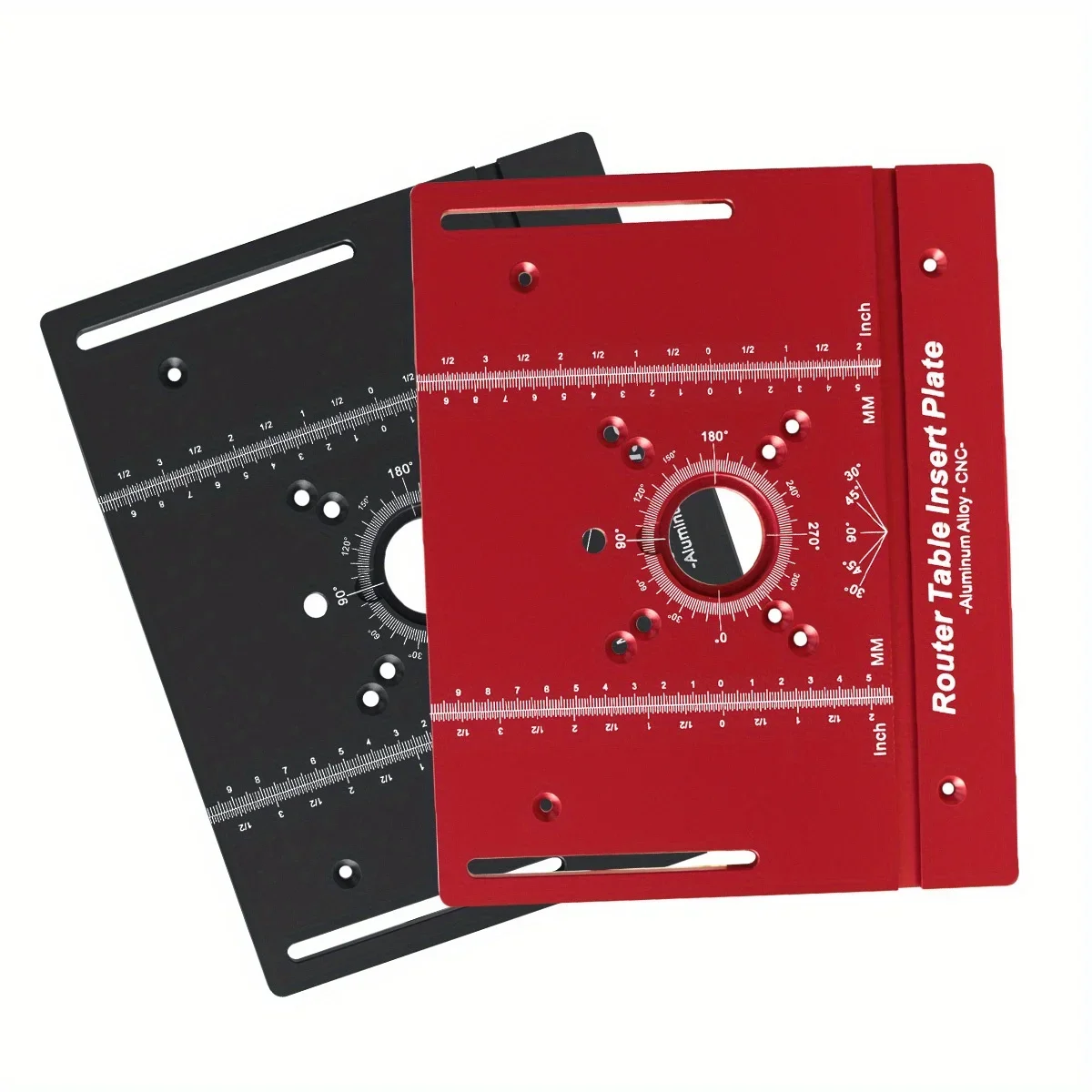 목공 플립 플레이트 및 라우터 리프트 키트 (미터법 및 인치 포함, 65mm 직경 모터용) - 알루미늄 합금 라우터 테이블 인셋