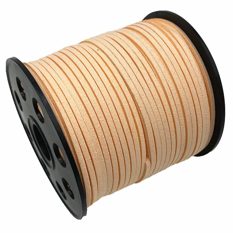 5yards 3mm Flat Faux Suede Braided Cord Korean Velvet Leather Handmade Thread String Rope For DIY Jewelry Making Supplies #Ro leather cord,faux suede cord