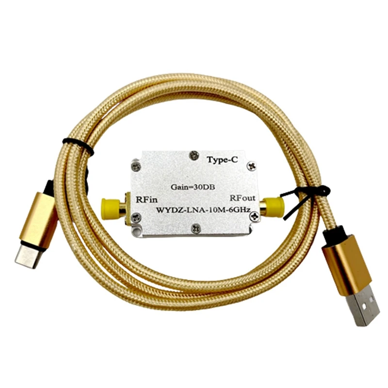 

JABS 4X 10M-6Ghz Low Noise Amplifier Gain 30DB High Flatness LNA RF Signal Driving Receiver Front End For Radio FM Radio,30DB