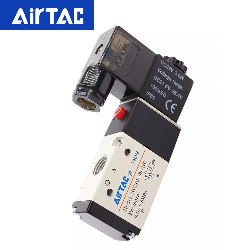 AirTAC Original Pneumatic Solenoid Valve 3V110-06 3V210-08 3V310-10 3/2way Directional Air Control Valve AC DC12 24 110 220V