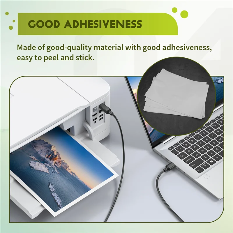 A12E-25 시트 인쇄용 비닐 스티커 용지 자체 접착 방수 매트 흰색 인쇄 용지 시트, 잉크젯 프린터 용