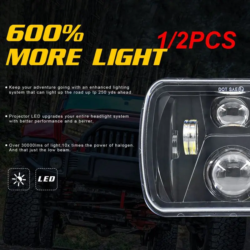 

300W 5X7" 7x6 Inch Wrangler Headlights Rectangle LED Headlight Truck Lorry Led Off-road Work Light Without Aperture