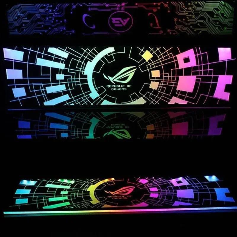 Argb Backplate Luminoso para Jogos de Computador Painel de Iluminação Personalizado para pc Gpu Placa Decorativa Colorida Aura Sync 5v 12v