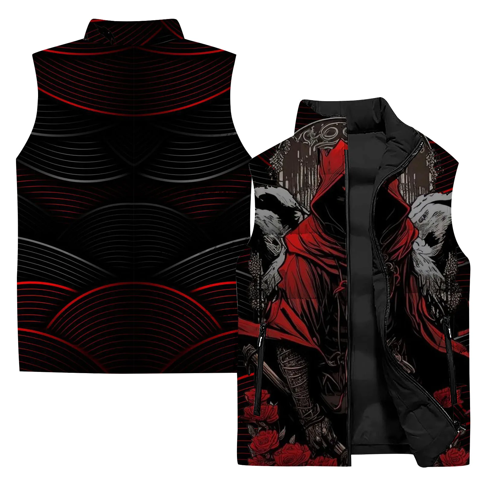 thumbnail image 4 of Chaleco de trabajo con estampado animal humanoide de moda informal para hombre, chaleco térmico personalizado para hombre, chalecos modernos y versátiles para hombre, geniales para hombre, 4 of 5