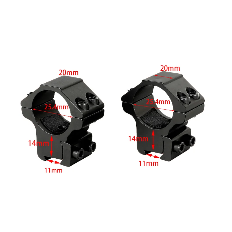 2pcs/Pair Scope Ring Mount 11mm Dovetail Rail Low Profile 25.4mm 1
