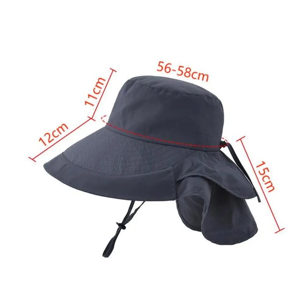 Women Wide Large Brim Sun Hat Bucket Hat Summer Outdoor Fishing Hiking UV Anti Neck Protection Shawl Visor Cap Ladies Hat Bonnet 6