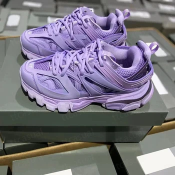 Designer Track 3 3.0 Men Women Casual Shoes Paris Triple White Black Pink Grey Beige Sneakers Luxury Brand 18ss Tess.S. Gomma 4